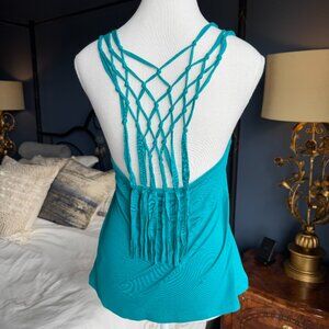 3 for $25 Roxy Teal Tank Top with Anchor and Tassels